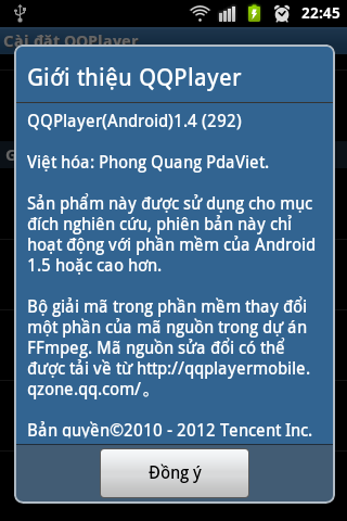 QQPLAYER 1.1 - PHẦN MỀM XEM VIDEO ĐA ĐỊNH DẠNG CHO ANDROID VIỆT HÓA